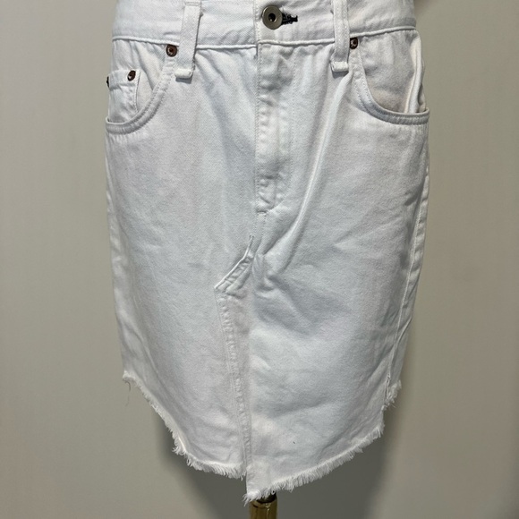 rag & bone Dresses & Skirts - Rag & Bone White Frayed Denim Skirt